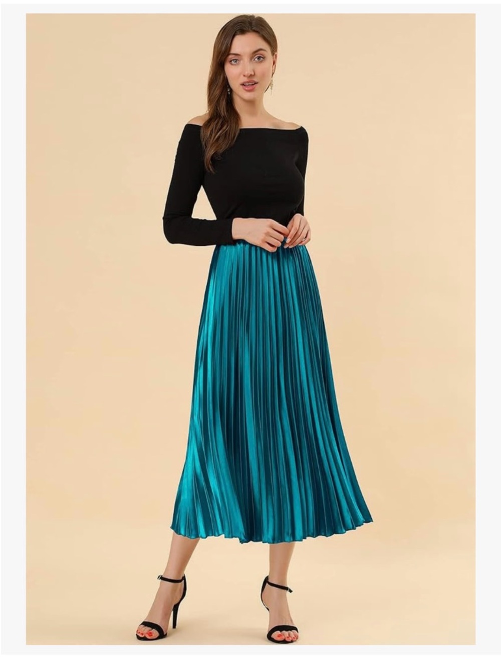 Metallic blue skirt